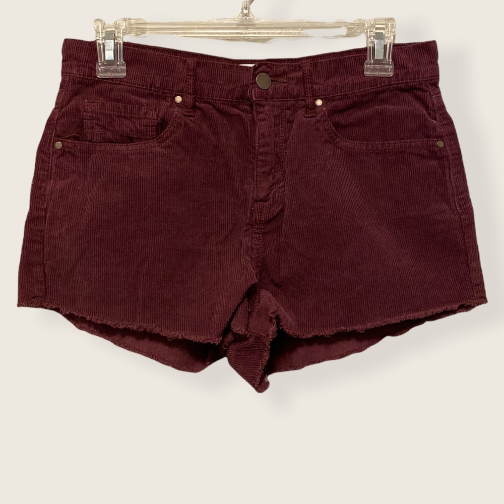 Kendall & Kylie Maroon Corduroy Shorts